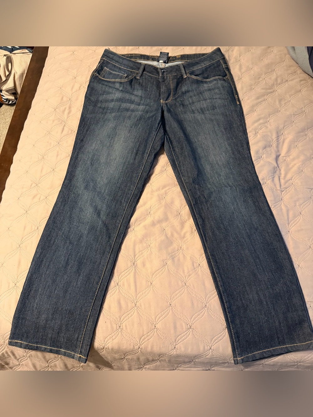 Faded Glory Dark Blue Straight-Leg Jeans